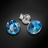 Sudraba auskari "Klasika (Bermuda Blue)" ar Swarovski™ kristāliem